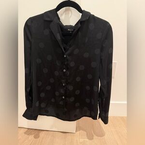 Madewell Black Polka Dot Blouse